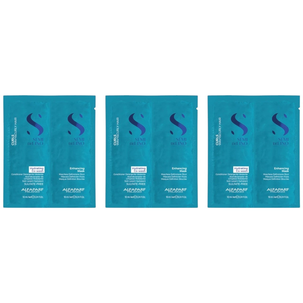 Alfaparf Milano Semi Di Lino Curls Hydrating Co-Wash & Enhancing Mask Kit